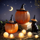 Calabazas de Cristal Iluminadas Starry Night – Encanto y Sofisticación en tu Decoración
