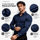 Camisa Social Masculina VelloTech™ - Tecnologia Anti-Amassado e Tecido Respirável