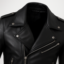 Jaqueta Masculina de Couro Nobre com Cinto Frontal