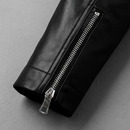 Jaqueta Masculina de Couro Nobre com Cinto Frontal